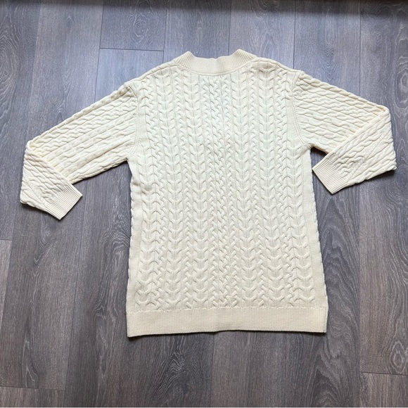 Aritzia Wilfred Devry Sweater Ribbed Cable Knit Chunky Merino Wool Yellow - Picture 10 of 11